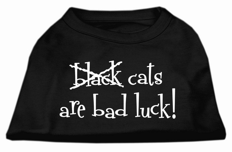 Black Cats are Bad Luck Screen Print Shirt Black XS